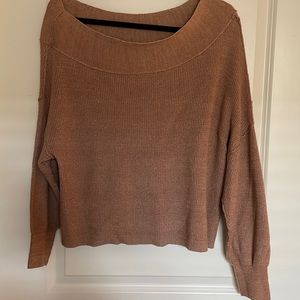 Beautiful  brown free people off the shoulder sweater
